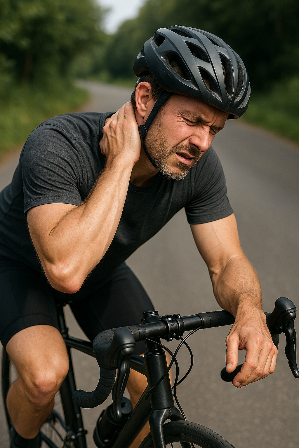 Finde deinen perfekten Sitz: So vermeidest du Nackenschmerzen beim Radfahren - Illustration