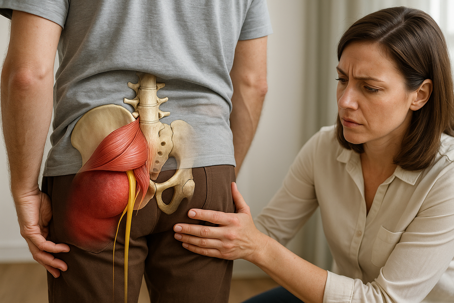 Piriformis-Syndrom: Wenn der Schmerz einfach nicht nachlässt – Ursachen und Lösungen entdecken - Illustration