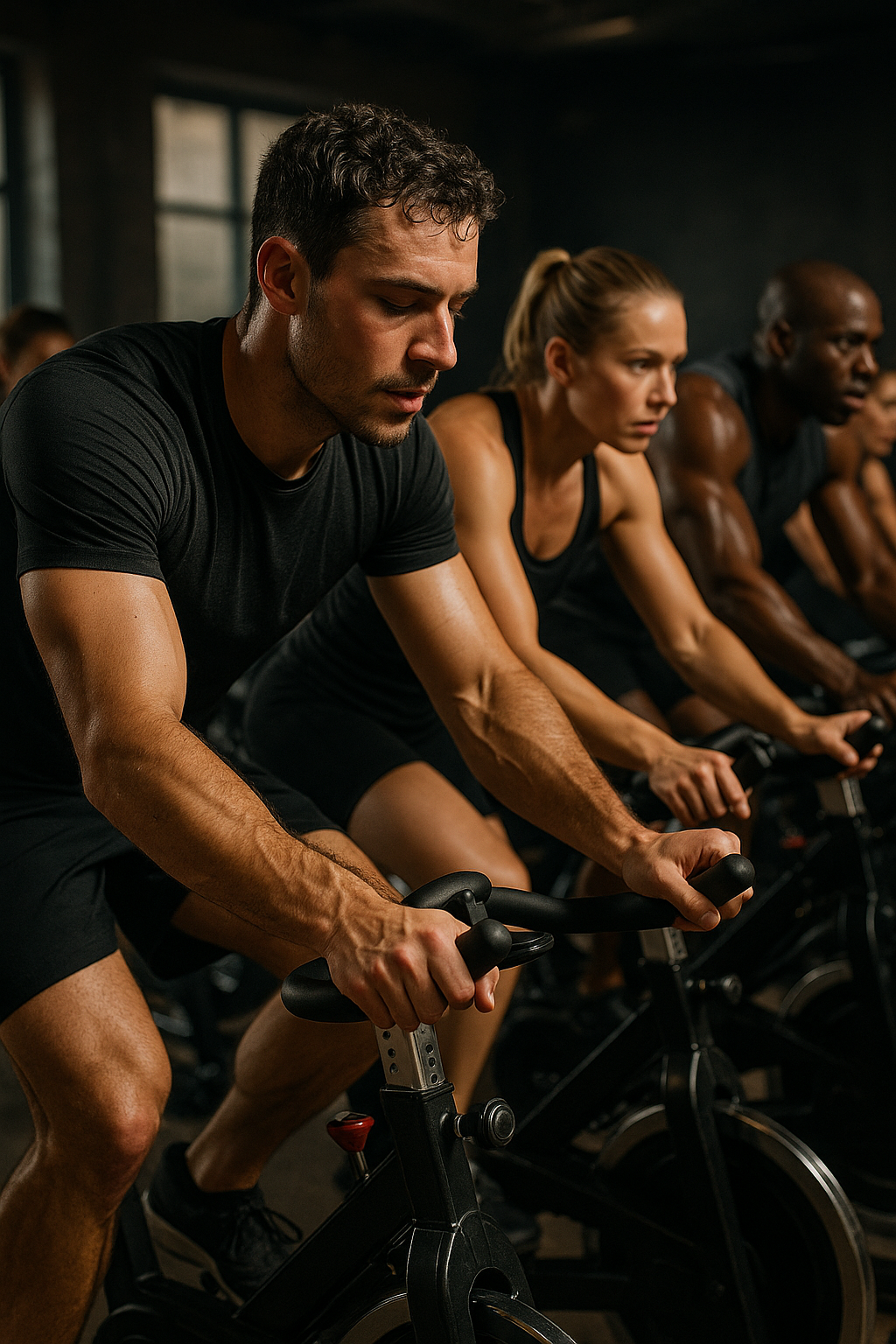 Spinning: das ultimative Indoor-Cycling-Erlebnis für Fitness und Spaß - Illustration