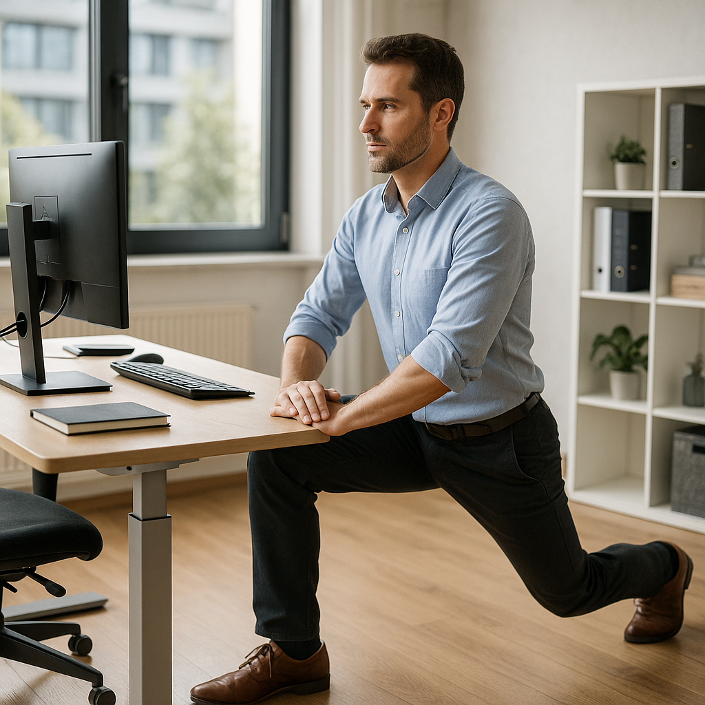 Bewegung im Büro: So steigern Sie Gesundheit und Produktivität am Arbeitsplatz - Illustration