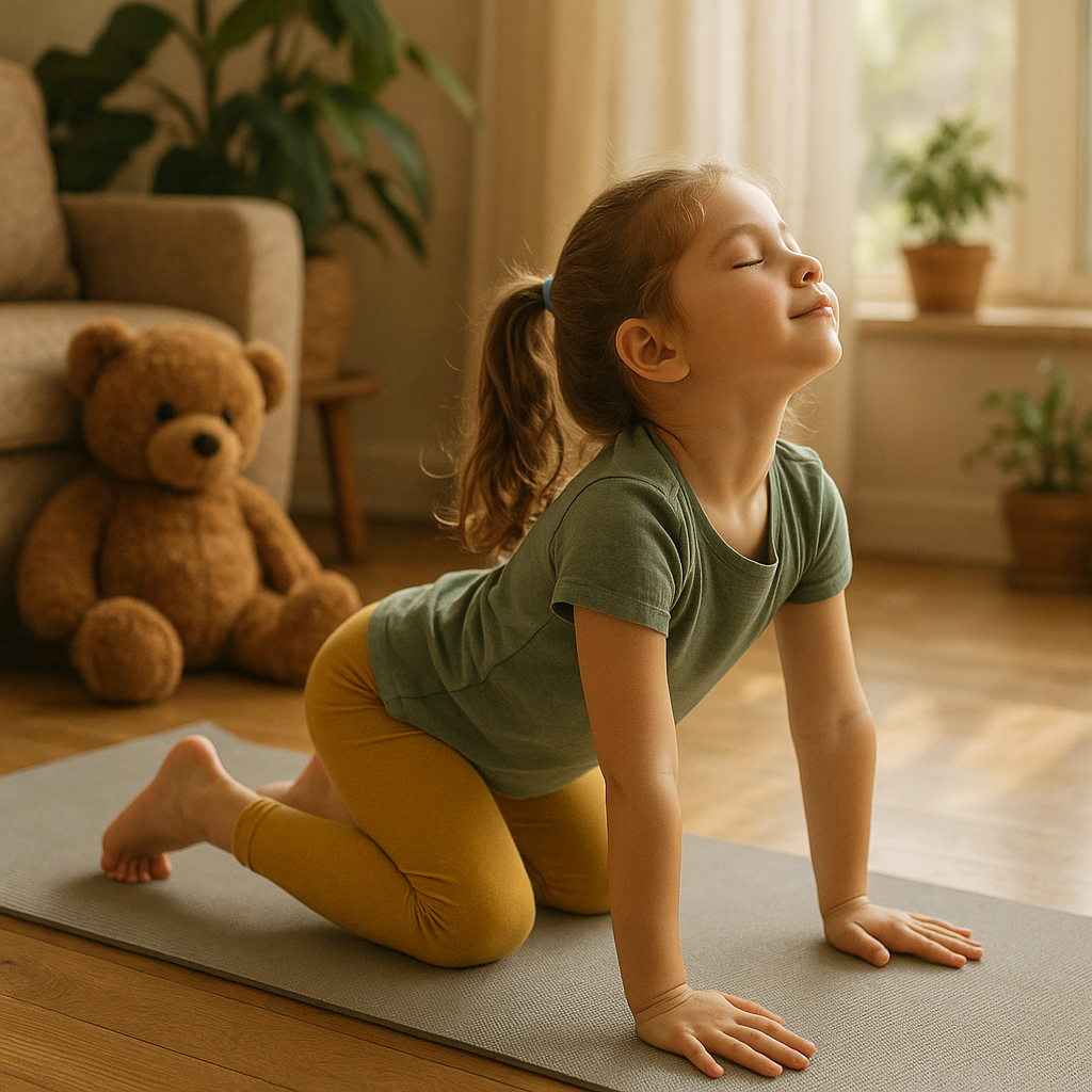 Spaß und Entspannung: yoga für kinder entdecken - Illustration