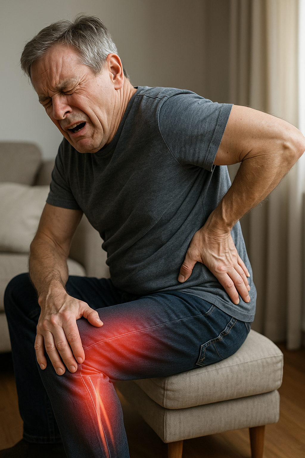 Wenn der Rücken schreit: wie Sie die Symptome eines eingeklemmten Ischiasnervs erkennen
