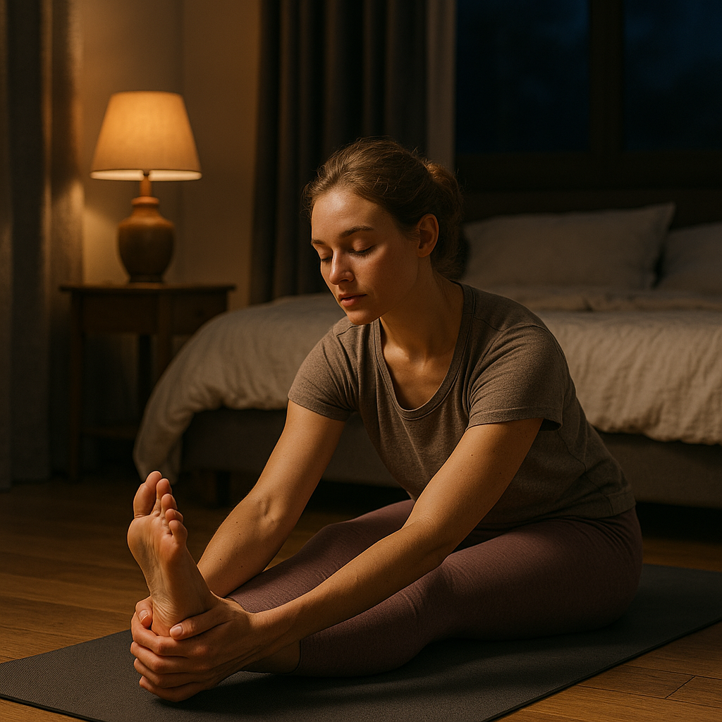 Entspannung pur: wie abend yoga deinen Schlaf verbessert - Illustration