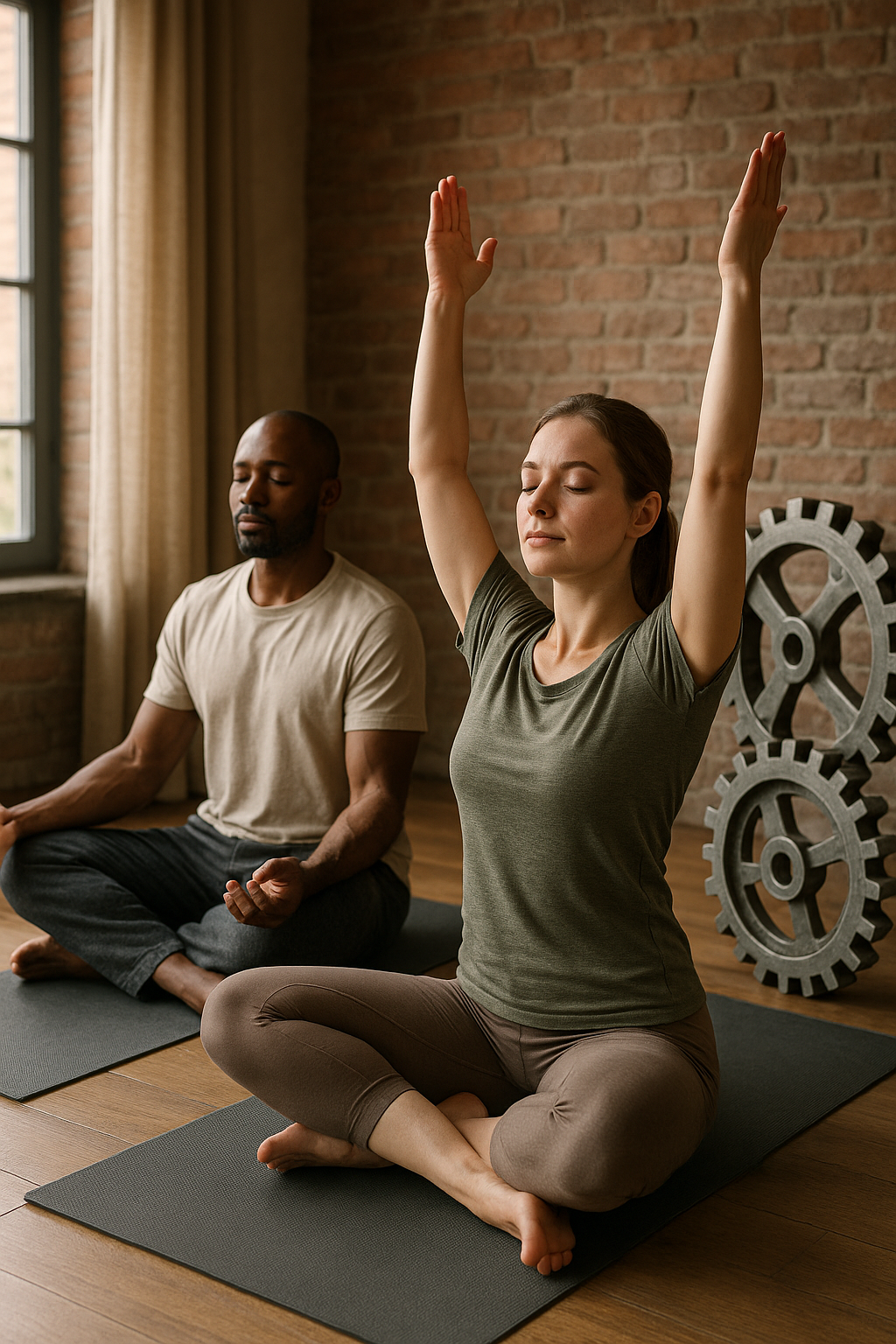 Yoga und meditation für innere Ruhe und körperliche Balance entdecken - Illustration
