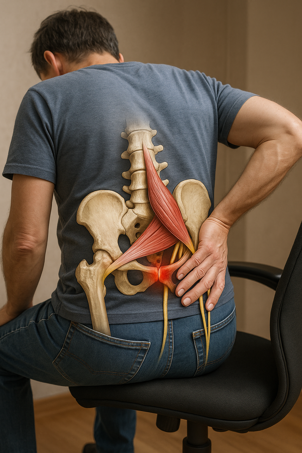 Piriformis-syndrom: endlich schmerzfrei durch gezielte Übungen und Tipps für den Alltag - Illustration