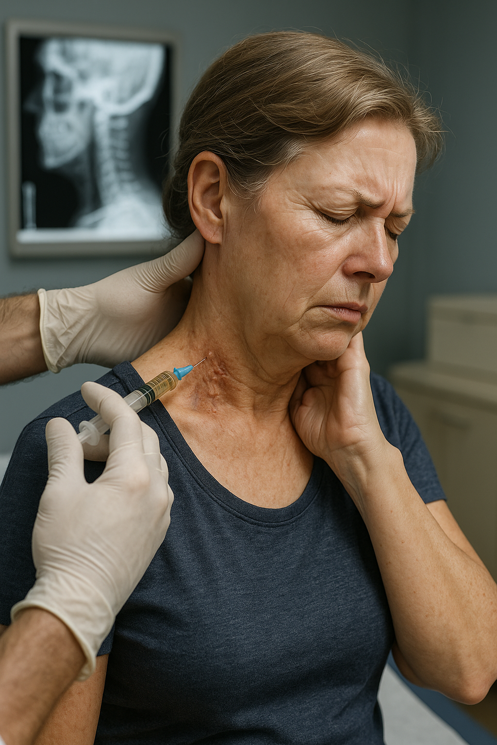 Linderung für den Nacken: effektive Behandlungen bei Arthrose der Halswirbelsäule - Illustration