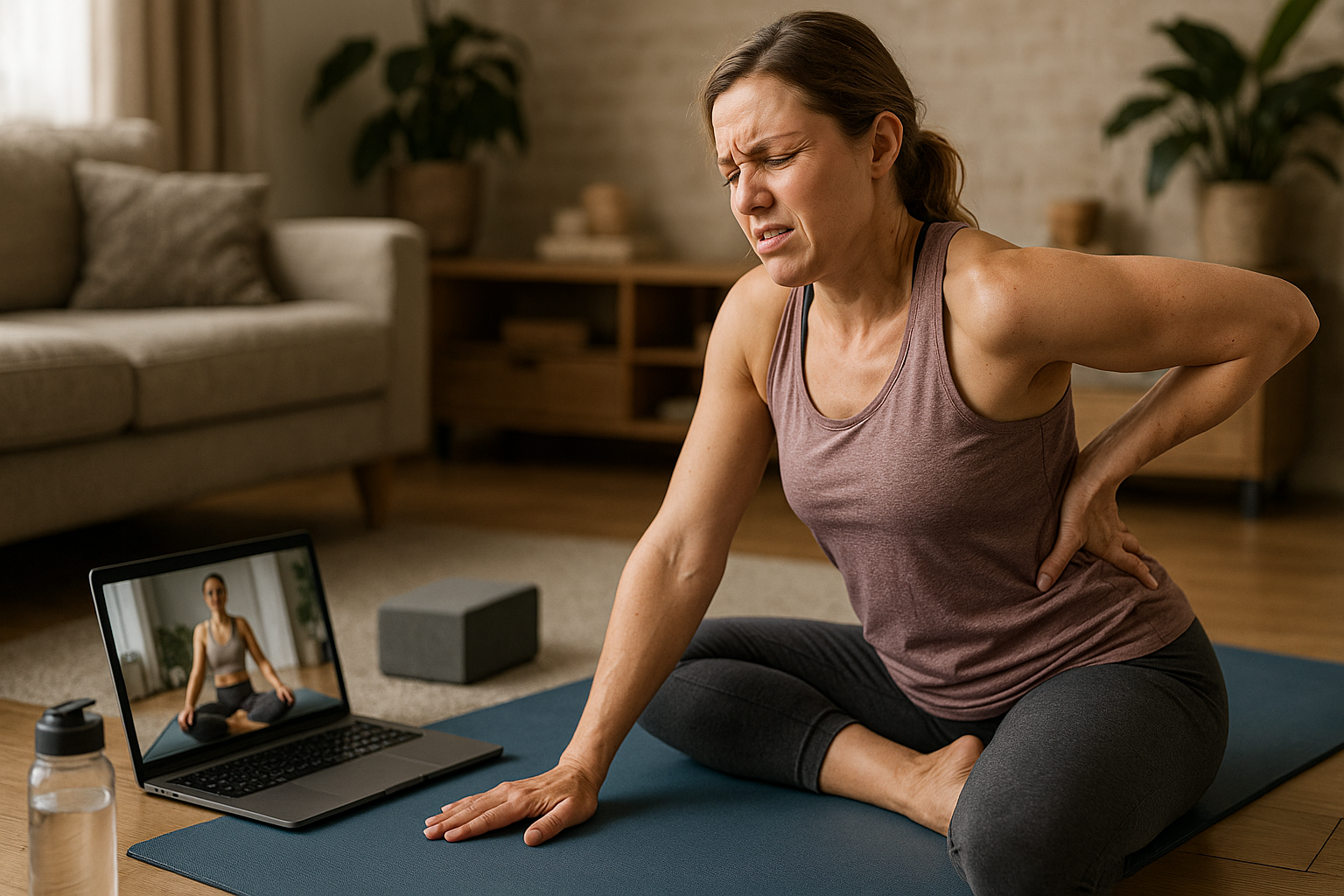 Entdecke ergonomische Online-Sportlösungen für ein gesundes Training zuhause - Illustration