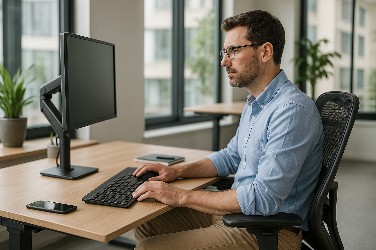 Ergonomisch arbeiten: So optimieren Sie Ihren Arbeitsplatz für mehr Wohlbefinden - Illustration