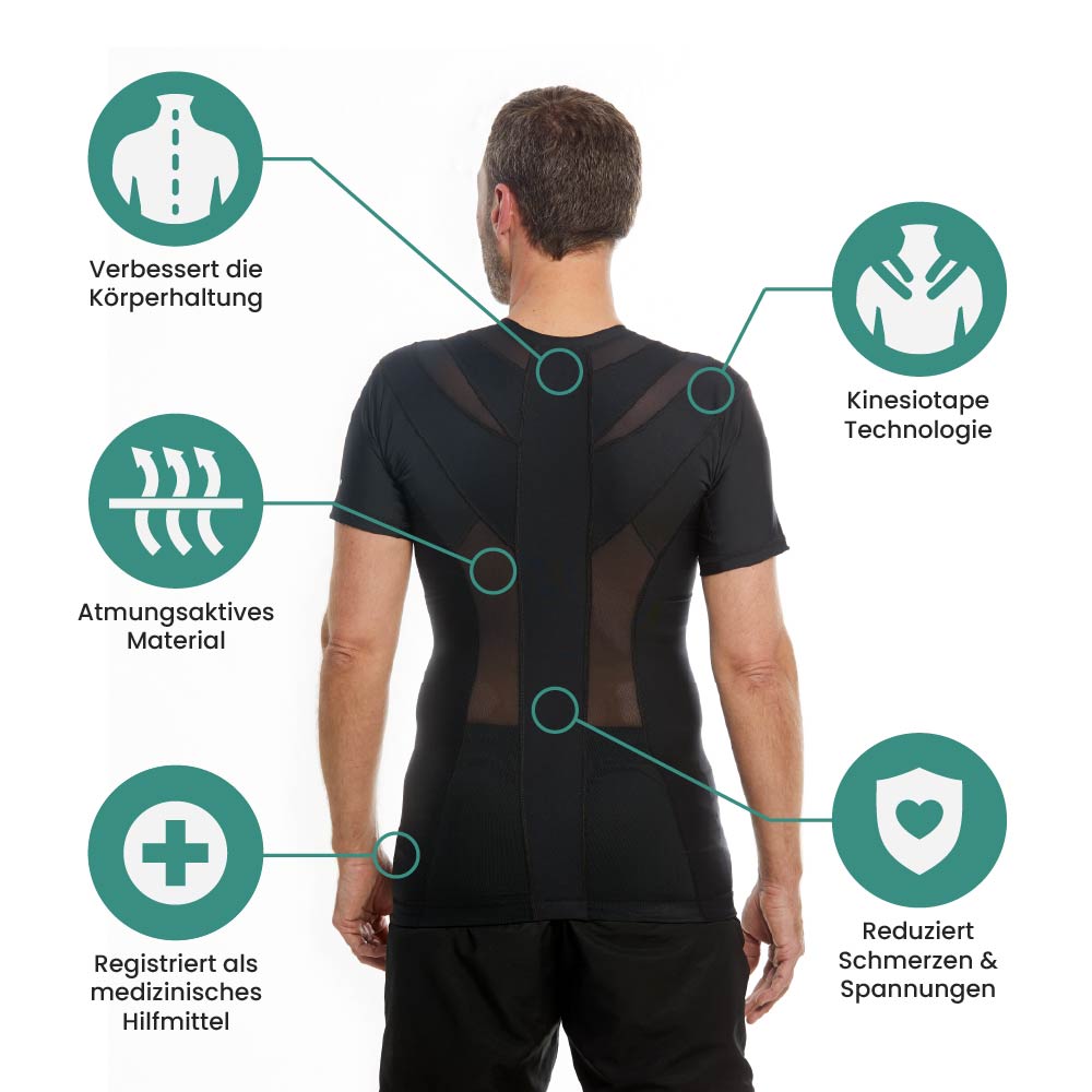 Men's Posture Shirt™ Zipper - Schwarz